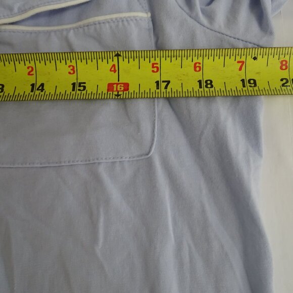 Amazon Essentials Light Blue Pajama Set Women Size M Button Up Top & Pants FLAW - Picture 10 of 16